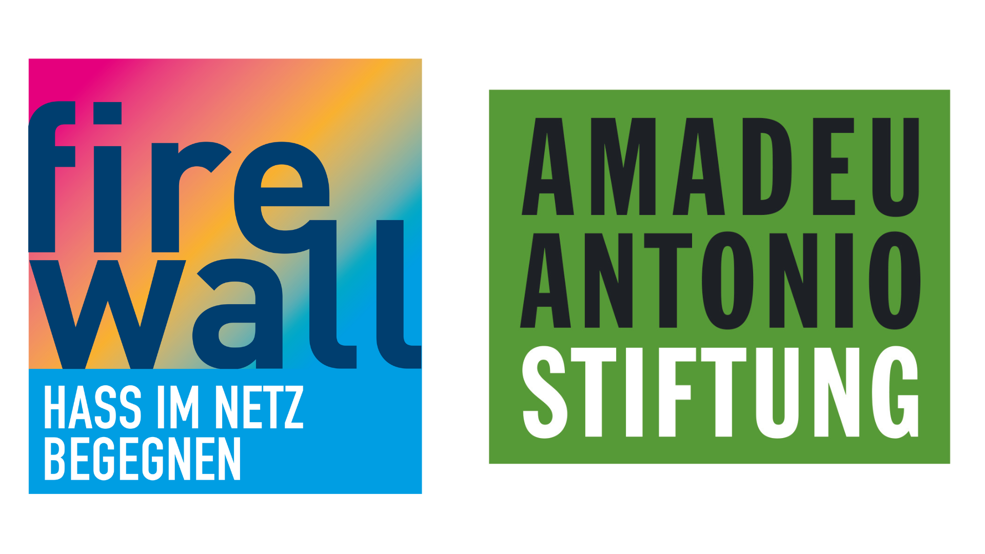 Logos des Projekts firewall und der Amadeu Antonio Stiftung