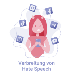 Illustration Verbreitung von Hate Speech