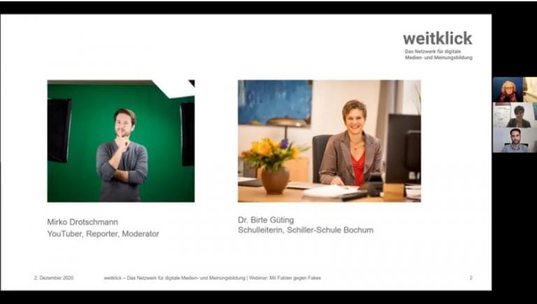 Screenshot Webinar mit Mirko Drotschmann